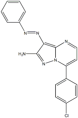 7-(4-chlorophenyl)-3-(phenyldiazenyl)pyrazolo[1,5-a]pyrimidin-2-ylamine 结构式