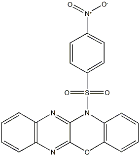 12-({4-nitrophenyl}sulfonyl)-12H-quinoxalino[2,3-b][1,4]benzoxazine 结构式