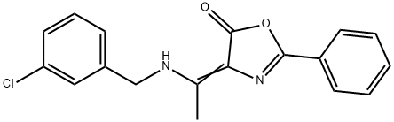 4-{1-[(3-chlorobenzyl)amino]ethylidene}-2-phenyl-1,3-oxazol-5(4H)-one 结构式