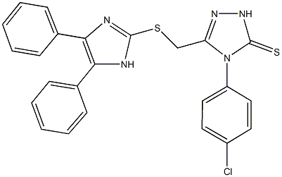 4-(4-chlorophenyl)-5-{[(4,5-diphenyl-1H-imidazol-2-yl)sulfanyl]methyl}-2,4-dihydro-3H-1,2,4-triazole-3-thione 结构式