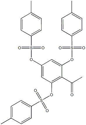 2-acetyl-3,5-bis{[(4-methylphenyl)sulfonyl]oxy}phenyl 4-methylbenzenesulfonate 结构式