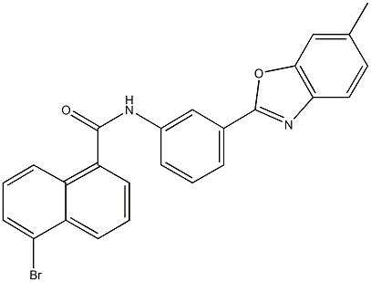 5-bromo-N-[3-(6-methyl-1,3-benzoxazol-2-yl)phenyl]-1-naphthamide 结构式