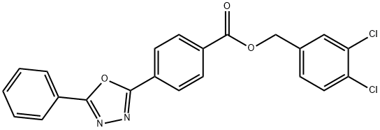 3,4-dichlorobenzyl 4-(5-phenyl-1,3,4-oxadiazol-2-yl)benzoate 结构式