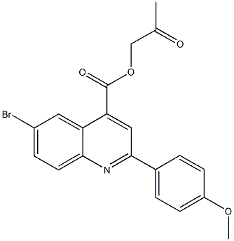 2-oxopropyl 6-bromo-2-(4-methoxyphenyl)-4-quinolinecarboxylate 结构式