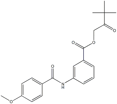 3,3-dimethyl-2-oxobutyl 3-[(4-methoxybenzoyl)amino]benzoate 结构式