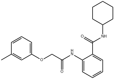 N-cyclohexyl-2-{[(3-methylphenoxy)acetyl]amino}benzamide 结构式