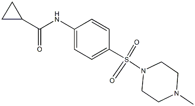 N-{4-[(4-methyl-1-piperazinyl)sulfonyl]phenyl}cyclopropanecarboxamide 结构式