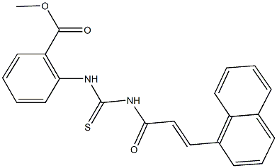 methyl 2-[({[3-(1-naphthyl)acryloyl]amino}carbothioyl)amino]benzoate 结构式