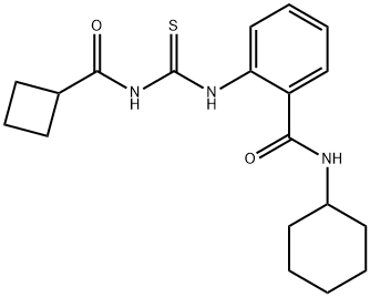 2-({[(cyclobutylcarbonyl)amino]carbothioyl}amino)-N-cyclohexylbenzamide 结构式