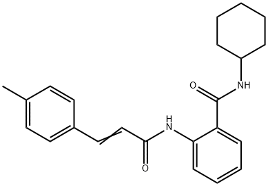 N-cyclohexyl-2-{[3-(4-methylphenyl)acryloyl]amino}benzamide 结构式