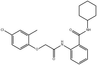 2-{[(4-chloro-2-methylphenoxy)acetyl]amino}-N-cyclohexylbenzamide 结构式