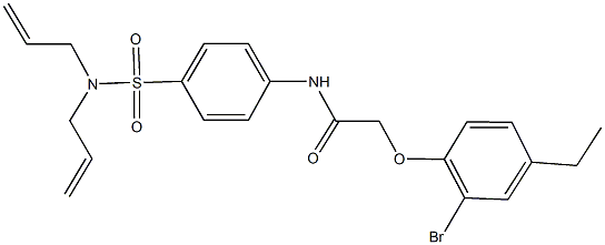 2-(2-bromo-4-ethylphenoxy)-N-{4-[(diallylamino)sulfonyl]phenyl}acetamide 结构式