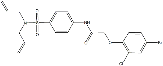 2-(4-bromo-2-chlorophenoxy)-N-{4-[(diallylamino)sulfonyl]phenyl}acetamide 结构式