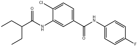 4-chloro-3-[(2-ethylbutanoyl)amino]-N-(4-fluorophenyl)benzamide 结构式