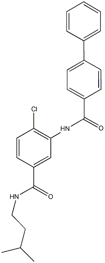 N-{2-chloro-5-[(isopentylamino)carbonyl]phenyl}[1,1'-biphenyl]-4-carboxamide 结构式