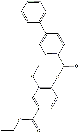 4-(ethoxycarbonyl)-2-methoxyphenyl [1,1'-biphenyl]-4-carboxylate 结构式