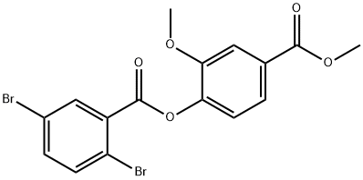 2-methoxy-4-(methoxycarbonyl)phenyl 2,5-dibromobenzoate 结构式