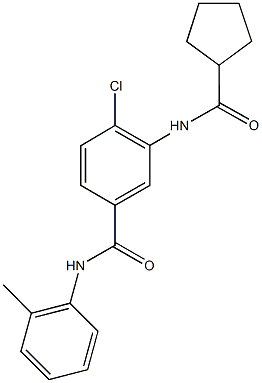 4-chloro-3-[(cyclopentylcarbonyl)amino]-N-(2-methylphenyl)benzamide 结构式