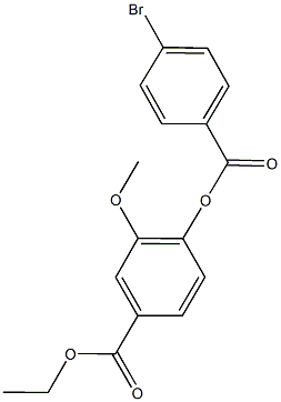 ethyl 4-[(4-bromobenzoyl)oxy]-3-methoxybenzoate 结构式