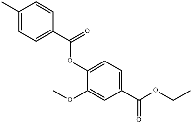 ethyl 3-methoxy-4-[(4-methylbenzoyl)oxy]benzoate 结构式