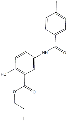 propyl 2-hydroxy-5-[(4-methylbenzoyl)amino]benzoate 结构式