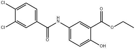 ethyl 5-[(3,4-dichlorobenzoyl)amino]-2-hydroxybenzoate 结构式