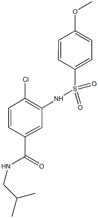 4-chloro-N-isobutyl-3-{[(4-methoxyphenyl)sulfonyl]amino}benzamide 结构式