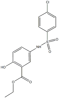 ethyl 5-{[(4-chlorophenyl)sulfonyl]amino}-2-hydroxybenzoate 结构式
