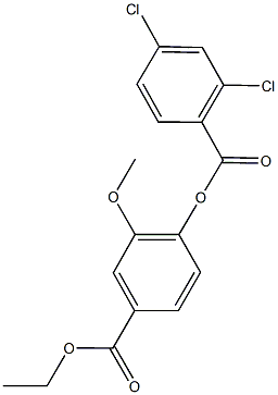 4-(ethoxycarbonyl)-2-methoxyphenyl 2,4-dichlorobenzoate 结构式