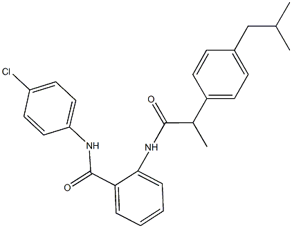 N-(4-chlorophenyl)-2-{[2-(4-isobutylphenyl)propanoyl]amino}benzamide 结构式