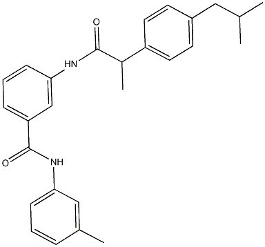 3-{[2-(4-isobutylphenyl)propanoyl]amino}-N-(3-methylphenyl)benzamide 结构式