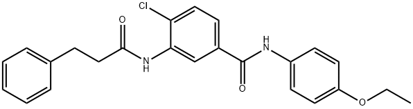 4-chloro-N-(4-ethoxyphenyl)-3-[(3-phenylpropanoyl)amino]benzamide 结构式