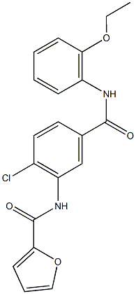 N-{2-chloro-5-[(2-ethoxyanilino)carbonyl]phenyl}-2-furamide 结构式