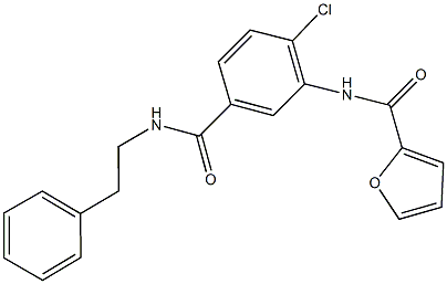 N-(2-chloro-5-{[(2-phenylethyl)amino]carbonyl}phenyl)-2-furamide 结构式