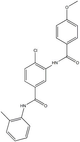 4-chloro-3-[(4-methoxybenzoyl)amino]-N-(2-methylphenyl)benzamide 结构式