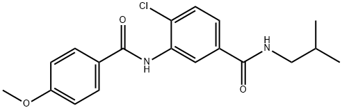 4-chloro-N-isobutyl-3-[(4-methoxybenzoyl)amino]benzamide 结构式