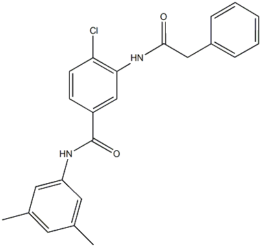 4-chloro-N-(3,5-dimethylphenyl)-3-[(phenylacetyl)amino]benzamide 结构式