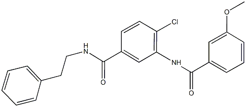 4-chloro-3-[(3-methoxybenzoyl)amino]-N-(2-phenylethyl)benzamide 结构式