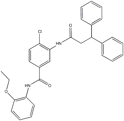 4-chloro-3-[(3,3-diphenylpropanoyl)amino]-N-(2-ethoxyphenyl)benzamide 结构式