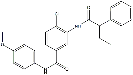 4-chloro-N-(4-methoxyphenyl)-3-[(2-phenylbutanoyl)amino]benzamide 结构式