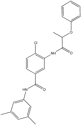 4-chloro-N-(3,5-dimethylphenyl)-3-[(2-phenoxypropanoyl)amino]benzamide 结构式