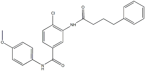 4-chloro-N-(4-methoxyphenyl)-3-[(4-phenylbutanoyl)amino]benzamide 结构式