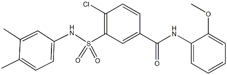 4-chloro-3-[(3,4-dimethylanilino)sulfonyl]-N-(2-methoxyphenyl)benzamide 结构式