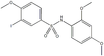 N-(2,4-dimethoxyphenyl)-3-iodo-4-methoxybenzenesulfonamide 结构式