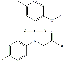 {[(2-methoxy-5-methylphenyl)sulfonyl]-3,4-dimethylanilino}acetic acid 结构式