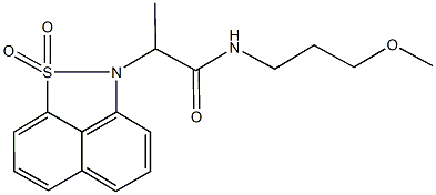 2-(1,1-dioxido-2H-naphtho[1,8-cd]isothiazol-2-yl)-N-(3-methoxypropyl)propanamide 结构式