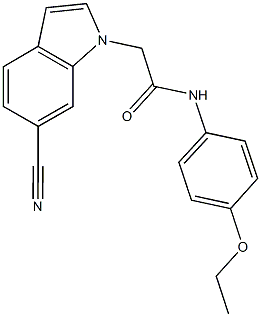 2-(6-cyano-1H-indol-1-yl)-N-(4-ethoxyphenyl)acetamide 结构式