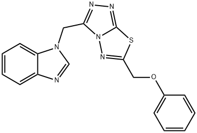 [3-(1H-benzimidazol-1-ylmethyl)[1,2,4]triazolo[3,4-b][1,3,4]thiadiazol-6-yl]methyl phenyl ether 结构式