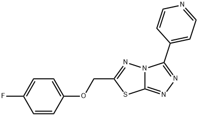 6-[(4-fluorophenoxy)methyl]-3-(4-pyridinyl)[1,2,4]triazolo[3,4-b][1,3,4]thiadiazole 结构式