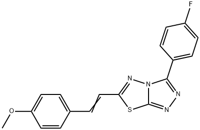 4-{2-[3-(4-fluorophenyl)[1,2,4]triazolo[3,4-b][1,3,4]thiadiazol-6-yl]vinyl}phenyl methyl ether 结构式